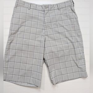Nike Gray Plaid Woven Golf Shorts